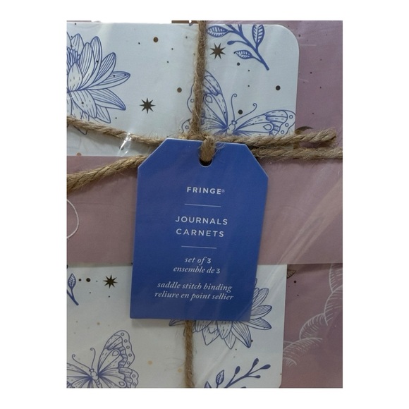Fringe Studio Journals Set of 3 – Celestial Floral Saddle Stitch Notebooks NWT - Picture 3 of 5
